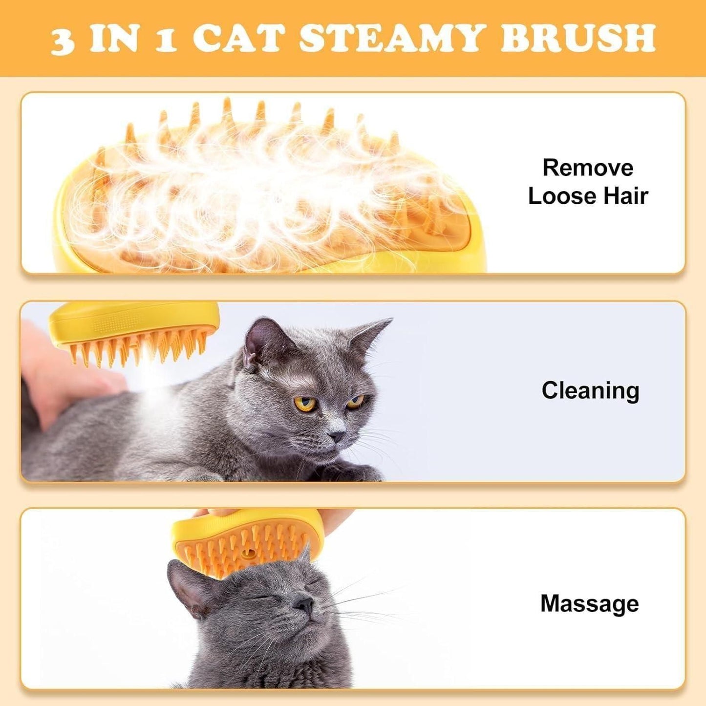 Steamy Pet Grooming Brush